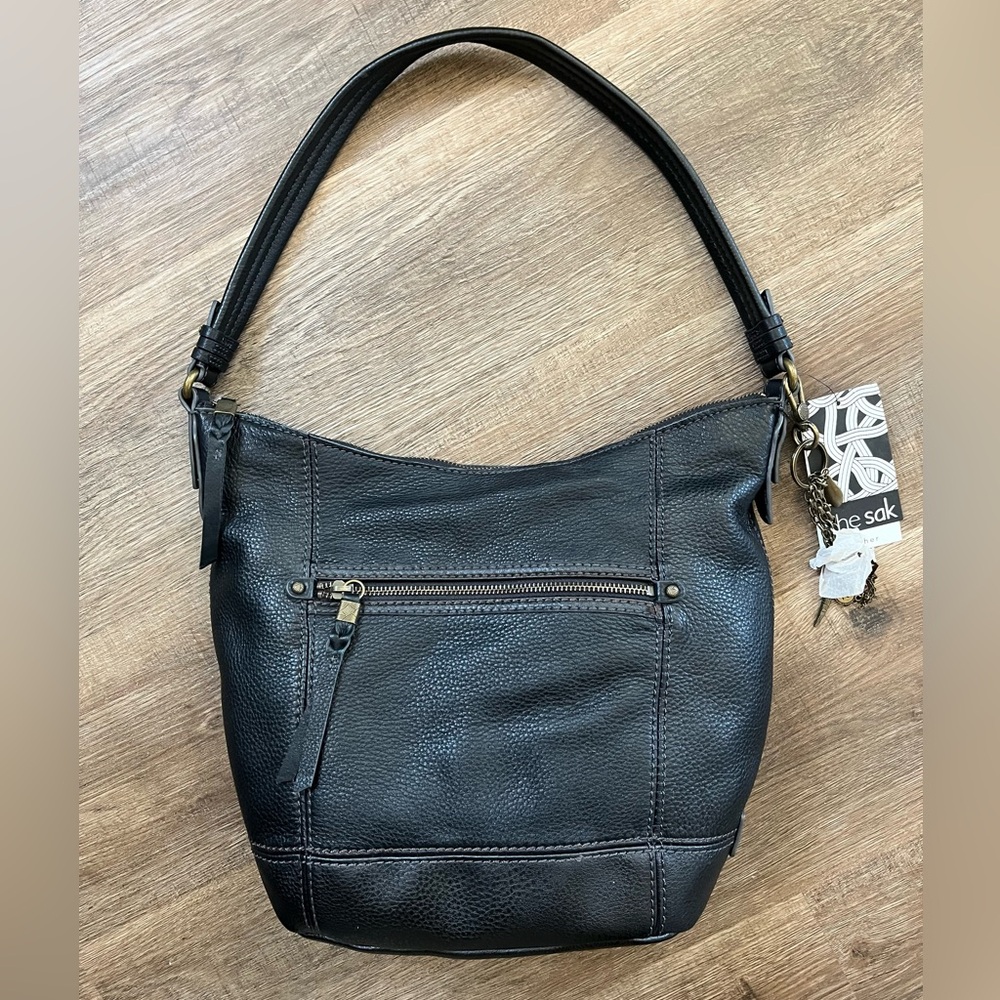 The Sak Black Leather Shoulder Bag